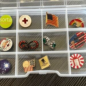 Clear Compartment Jewelry Organizer Box. With keepsakes.